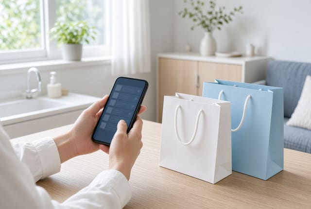 スマートフォンで契約中のサービスを確認する手元